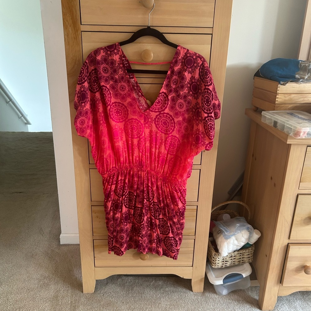 Josie Natori pink cover up size S